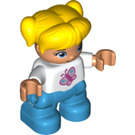 LEGO Child with Yellow Hair, White Top with Butterfly Duplo Figure