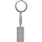 LEGO Chrome Silver 2x4 Key Chain (851406)
