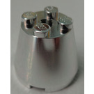 LEGO Chrome Silver Cone 3 x 3 x 2 with Axle Hole (6233 / 45176)