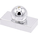 LEGO Chrom Silber Fliese 1 x 2 mit Ball (22668 / 70942)