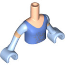 LEGO Cinderalla Torso, with Medium Blue Top with Silver Curles and Stars and Bright Light Blue Gloves Pattern (92456)