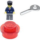 LEGO City Advent Calendar Set 7904-1 Subset Day 10 - Train Conductor with Signal Paddle