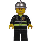 LEGO City, Fire Chief, Black Suit, Silver Helmet Minifigure