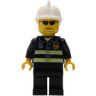 LEGO City Brand met Wit Brandweerhelm, Reflecting Strepen en Zwart Zonnebril Minifiguur