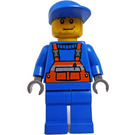 LEGO City worker mit Blau Deckel Minifigur