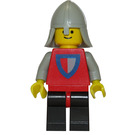 LEGO Classic Castle Knight, rot & Grau Schild auf Torso, Schwarz Beine mit rot Hüften, Light Grau Neck-Protector Minifigur