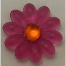 LEGO Clikits Flower with 10 Petals with Transparent Neon Orange Center