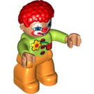 LEGO Clown mit Rot Haar, Limette oben Duplo-Figur