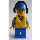 LEGO Kystvakt Crew med Blå Caps, Ørebeskyttelse og Redningsvest Minifigur