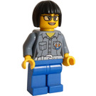 LEGO Kustwacht Officer met Bril en Zwart Haar Minifiguur