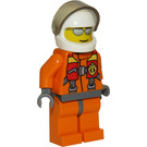 LEGO Straż Przybrzeżna Pilot z Pomarańczowy Garnitur I Biały Kask Minifigurka