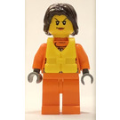 LEGO Kystvakt Kvinne med Redningsvest og Brun Hår  Minifigur