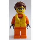 LEGO Kystvakt Kvinne med Redningsvest og Briller Minifigur