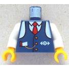 LEGO Conductor Charlie Torso with White Arms and Yellow Hands (973)