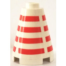 LEGO Cone 2 x 2 x 2 with Horizontal Red Stripes Pattern (Open Stud) (3942 / 80406)