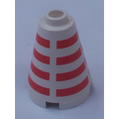 LEGO Cone 2 x 2 x 2 med Rød Striber (Sikkerheds knops)