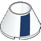 LEGO Cone 4 x 4 x 2 Hollow with Dark Blue Stripe (4742 / 111533)