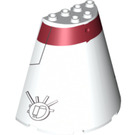 LEGO Cone 8 x 4 x 6 Half with Dark Red Stripe (87412 / 93799)