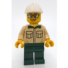 LEGO Construction Engineer / Architect - Female (Tan Shirt, Dark Green Legs) Minifigure
