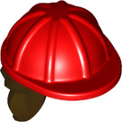 LEGO Konstruktion Helm mit Dark Brown Haar (16178 / 29211)