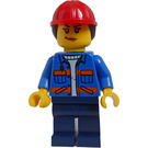 LEGO Konstruktion Worker Female (Blau Jacket) Minifigur