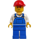 LEGO Konstruktion Worker im Blau Overalls und rot Helm Minifigur