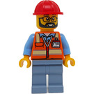 LEGO Construction Worker Male (with Beard and Glasses) Minifigure