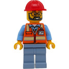 LEGO Bouw Worker Male (met Beard en Glasses) minifiguur