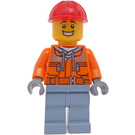 LEGO Construction Worker, Male with Red Hard Hat Minifigure