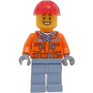 LEGO Konstruktion Worker, Male mit rot Hard Hut Minifigur