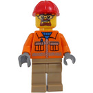 LEGO Bouwvakker met Baard en Bril Minifiguur