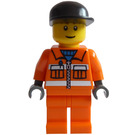 LEGO Konstruktion Worker mit Schwarz Deckel Minifigur