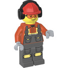 LEGO Строителен работник с Ear Protector Минифигурка