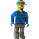 LEGO Bouwvakker met Groen Pet met Steen logo Minifiguur