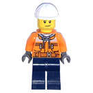 LEGO Construction Worker with Hoodie and White Helmet Minifigure