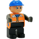 LEGO Construction Worker with Orange Safety Vest Duplo Figure