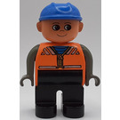 LEGO Construction Worker with Orange Safety Vest Duplo Figure