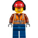 LEGO Construction Worker with Sunglasses and Earmuffs Minifigure