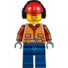 LEGO Stavební dělník s Sluneční brýle a Earmuffs Minifigurka