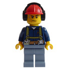 LEGO Konstruktion Worker mit Sweaty Face und Earmuffs Minifigur