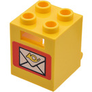 LEGO Container 2 x 2 x 2 mit Envelope mit vertieften Noppen (4345)