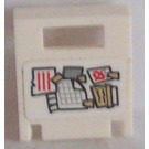 LEGO Container Box 2 x 2 x 2 Tür mit Slot mit Sticky Notes Muster Aufkleber (4346)