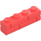 LEGO Coral Brick 1 x 4 with Embossed Bricks (15533)