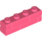 LEGO Coral Brick 1 x 4 with Embossed Bricks (15533)