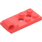 LEGO Koral Hængsel Plade Bund 2 x 4 med 4 knops og 2 pin huller (43056)