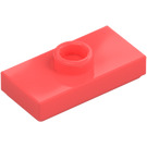 LEGO Coral Plate 1 x 2 with 1 Stud (with Groove and Bottom Stud Holder) (15573 / 78823)