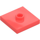 LEGO Korall Plate 2 x 2 med Rille og 1 Senter Knott (23893 / 87580)