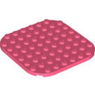 LEGO Coral Plate 8 x 8 Round with Rounded Corners (65140)