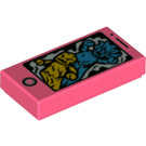 LEGO Koralle Fliese 1 x 2 mit Phone wiith Blau und Gelb ghosts mit Nut (3069 / 68354)