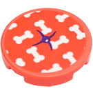 LEGO Coral Tile 2 x 2 Round with Bones, Button Sticker with Bottom Stud Holder (14769)